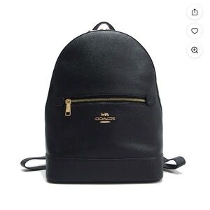 Coach Black Backpack with Gold Accents